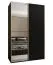 Armoire / Armoire à portes coulissantes | 11 compartiments | 2 portes coulissantes | 2 tringles à vêtements | Miroir | Fermeture en douceur | 245,5 x 160 x 64 cm | Couleur : noir