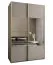 Penderie / Armoire à portes coulissantes / Couleur : Cachemire / 245,5 x 150 x 64 cm / 2 tringles à vêtements / 2 portes coulissantes / Soft-Close / Miroir / 6 compartiments