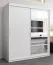 Armoire penderie Aizkorri 04A avec miroir | Portes coulissantes | Blanc mat | 200 x 180 x 62 cm