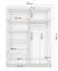 Armoire penderie Bucegi 21 | Portes coulissantes miroir | Blanc / Noir | 2 portes | 6 compartiments | 200 x 150 x 61 cm