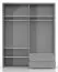 Armoire à portes battantes / armoire avec cadre Siumu 28, Couleur : Blanc / Blanc brillant - 226 x 187 x 60 cm (H x L x P)