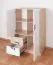 Commode enfant Fabian 07 | Espace de rangement optimisé | Chêne clair, blanc, gris | 130 x 80 x 40 cm