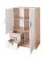 Commode enfant Fabian 07 | Espace de rangement optimisé | Chêne clair, blanc, gris | 130 x 80 x 40 cm