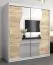 180 cm de large Armoire à portes coulissantes avec 2 portes | 10 casiers | 2 tringles à vêtements | Couleur: Chêne Sonoma / Blanc Abbildung