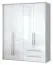 Armoire | 6 portes battantes | 2 tiroirs | 4 casiers | avec 2 tringles à vêtements | 187 cm de large | Couleur: Blanc Abbildung