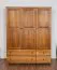 Armoire | 3 portes battantes | 4 tiroirs | 4 casiers | avec tringle à vêtements | 154 cm de large | Bois massif | Couleur: Chêne Rustique Abbildung