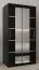 Armoire à portes coulissantes / Penderie Jan 01D avec miroir, Couleur : Noir - Dimensions : 200 x 1Penderie 00 x 62 cm ( H x L x P)