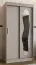 Armoire penderie Lagginhorn 04 cachemire | Portes coulissantes miroir | 1 mètre de large | 5 casiers | 2 tringles