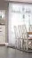 Leather-Upholstered Dining Chair "Kilkis" 121, pine wood, white finish - L44 x H105 x T39 cm