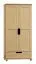 Armoire / armoire à portes battantes en bois de pin massif naturel 007A - Dimensions 190 x 90 x 60 cm (H x L x P)