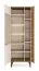 Vitrine | Armoire en verre | Noyer/Cachemire | 73 x 40 x 190 cm | Chants ABS | 3 portes | Système Push-to-open | 11 compartiments | Pieds en métal | Belladere 02