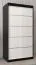 1 mètre de large Armoire avec 2 portes | Couleur : Blanc / Noir Abbildung