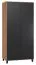 Chambre à coucher - Armoire avec LED, Couleur: Chêne / Noir - Dimensions: 195 x 93 x 57 cm (H x L x P) Abbildung