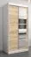 100 cm de large Armoire à portes coulissantes avec 2 portes | 5 casiers | 2 tringles à vêtements | Couleur : Chêne Sonoma / Blanc Abbildung