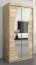 100 cm de large Armoire à portes coulissantes avec 5 casiers et 2 portes | Couleur : Chêne Sonoma | Laminée Abbildung