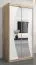 100 cm de large Armoire à portes coulissantes avec 5 casiers et 2 portes | Couleur : Chêne Sonoma / Blanc | Laminée Abbildung