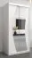 100 cm de large Armoire à portes coulissantes avec 5 casiers et 2 portes | Couleur : Blanc | Laminée Abbildung