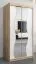 100 cm de large Armoire à portes coulissantes avec 2 portes | 5 casiers | 2 tringles à vêtements | Couleur : Chêne Sonoma / Blanc Abbildung