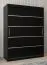 Armoire à portes coulissantes / Penderie Jan 03A, Couleur : Noir - Dimensions : 200 x 150 x 62 cm ( h x l x p)