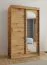 Armoire portes coulissantes miroir | Chêne Artisan | 1,2 m largeur | 5 casiers | 2 tringles | Chambre