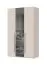 Armoire penderie avec miroir Neiafu 05 | Soft-Close | Kaschmir | 224 x 137 x 56 cm | 2 tringles, 6 étagères