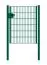 Portail en treillis métallique à 1 vantail, Largeur libre: 95 cm, Largeur totale, poteaux compris: 107 cm, Finition:  Revêtement vert, Hauteur: 123 cm