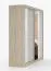 Armoire penderie coulissante 2,3 m avec miroir | Gris-blanc & chêne | Gorski 60 | 218 x 233 x 61 cm | 2 portes, 12 compartiments