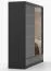 Armoire portes coulissantes avec miroir | 218 x 203 x 61 cm | Gris/Noir | Lusatian 23 | 2 portes, 3 tiroirs, 12 compartiments | Bicolore