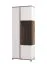 Vitrine haute 2 portes Kanjiza 01 | Chêne Flagstaff & Blanc brillant | 10 compartiments | 200,5 x 78,5 x 40 cm | Salon