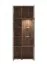 Vitrine haute 2 portes Kanjiza 01 | Chêne Flagstaff & Blanc brillant | 10 compartiments | 200,5 x 78,5 x 40 cm | Salon