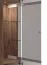 Vitrine haute 2 portes Kanjiza 01 | Chêne Flagstaff & Blanc brillant | 10 compartiments | 200,5 x 78,5 x 40 cm | Salon