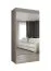 Armoire à portes battantes miroir Korab 119 | Cachemire | 1 mètre large | Poignées noires | Soft-Close