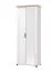 Armoire penderie Banat 18 avec porte miroir | Blanc/Blanc brillant/Chêne artisan | 194,5 x 75 x 41 cm | Barre extensible