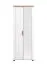 Armoire penderie Banat 18 avec porte miroir | Blanc/Blanc brillant/Chêne artisan | 194,5 x 75 x 41 cm | Barre extensible