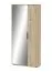 Armoire grand format à chaussures Matandu 01, une porte miroir, une porte, 6 rails à chaussures, 5 compartiments, Couleur : Chêne, dimensions : 176,5 x 83 x 24 cm, pour penderie