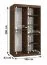 Armoire / Couleur : Noyer Warmia / 5 compartiments / 2 tringles / Finition haut de gamme / étroite / 100 x 62 x 200 cm / Armoire à portes coulissantes / Porte miroir décorative