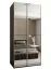 Penderie / Armoire à portes coulissantes / 245,5 x 100 x 64 cm / 2 tringles à vêtements / 2 portes coulissantes / 6 étagères / 6 compartiments / Couleur : Noir / Soft-Close