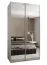 Armoire à portes coulissantes / Penderie / 245,5 x 120 x 64 cm/ 2 tringles à vêtements / 2 portes coulissantes / ABS protection des bords / 6 compartiments / Couleur : Blanc / Soft-Close