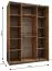 Penderie / Armoire à portes coulissantes / Couleur : Chêne Artisan /245,5 x 160 x 64 cm / 11 compartiments / 2 tringles à vêtements / 2 portes coulissantes / Soft-Close / Chants ABS