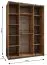 Penderie / Armoire à portes coulissantes / 245,5 x 160 x 54 / Soft-Close / Miroir / 2 tringles à vêtements / 11 compartiments / Couleur : Noir / 2 portes coulissantes