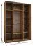 Penderie / Armoire à portes coulissantes / Soft-Close / 11 compartiments / 245,5 x 160 x 64 cm / 2 tringles à vêtements / Couleur : Cachemire / 2 portes coulissantes / Miroir