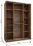 Penderie / Armoire à portes coulissantes / Soft-Close / 11 compartiments / 245,5 x 160 x 64 cm / 2 tringles à vêtements / Couleur : Cachemire / 2 portes coulissantes / Miroir