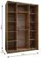 Penderie / Armoire à portes coulissantes / Miroir / 245,5 x 170 x 64 cm / 11 compartiments / Couleur : Noir / 2 portes coulissantes / Soft-Close / 2 tringles à vêtements