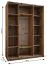 Penderie / Armoire à portes coulissantes / Miroir / 245,5 x 170 x 64 cm / 11 compartiments / Couleur : Noir / 2 portes coulissantes / Soft-Close / 2 tringles à vêtements