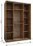 Penderie / Armoire à portes coulissantes / Soft-Close / Miroir / Couleur : Cachemire / 2 tringles à vêtements / 11 compartiments / 2 Portes coulissantes / 245,5 x 170 x 64 cm