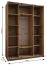 Penderie / Armoire à portes coulissantes / Soft-Close / Miroir / Couleur : Cachemire / 2 tringles à vêtements / 11 compartiments / 2 Portes coulissantes / 245,5 x 170 x 64 cm