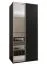 Penderie / Armoire à portes coulissantes / 245,5 x 110 x 64 cm / 6 compartiments / 2 portes coulissantes / 2 tringles à vêtements / Miroir / Couleur : Noir / Soft-Close