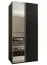 Penderie / Armoire à portes coulissantes / 245,5 x 120 x 64 cm / Soft-Close / 6 compartiments / 2 tringles à vêtements / Miroir / Couleur : Noir / 2 portes coulissantes