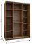 Penderie/ Armoire à portes coulissantes / 245,5 x 160 x 64 cm / 2 tringles à vêtements / Soft-Close / Miroir / Couleur : Chêne Artisan / 2 portes coulissantes / 11 compartiments