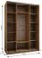 Penderie / Armoire à portes coulissantes / 245,5 x 160 x 64 cm / 2 tringles à vêtements / Couleur : Noir / 2 portes coulissantes / Miroir / 11 compartiments / Soft-Close